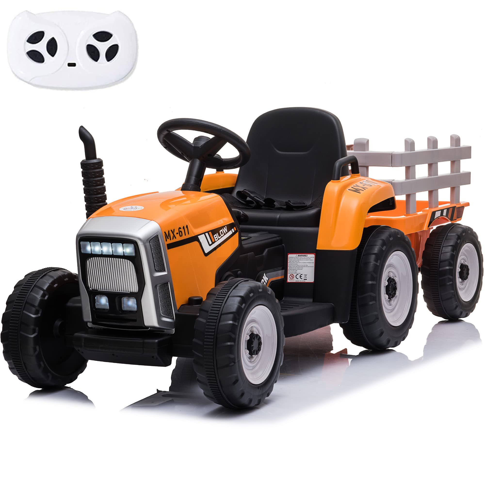 12V Kindertractor met Aanhanger – Afstandsbediening, Muziek & Bluetooth - Image 1