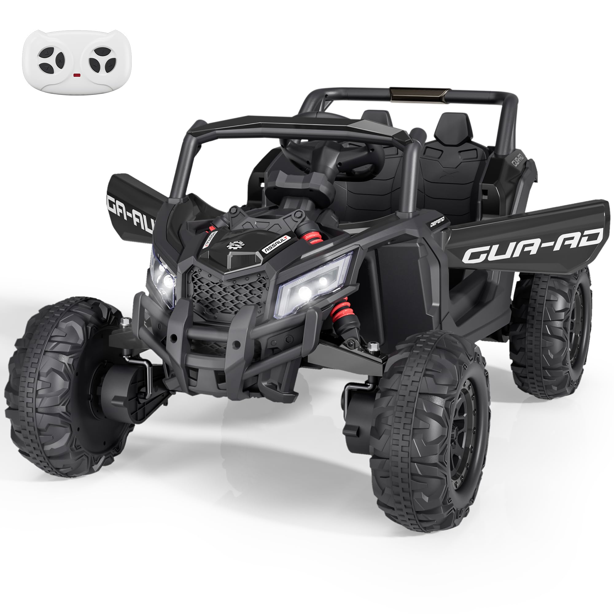 2_Seater_Kids_UTV_Ride_On_Car_Remote_Control_MP3_LED_Lights_Safety_Belt.jpg 2-zits kinder-UTV om op te rijden – afstandsbediening, MP3, LED-verlichting en veiligheidsgordel - Image 1
