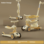 3-in-1 Kinderscooter 0–6 Jaar – Duw-, Zit- en Balansscooter met Zonnescherm - Image 6