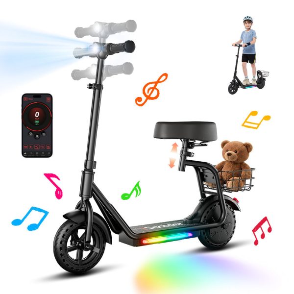 iScooter iK7 2-in-1 Kids E-Scooter with Removable Seat & Basket